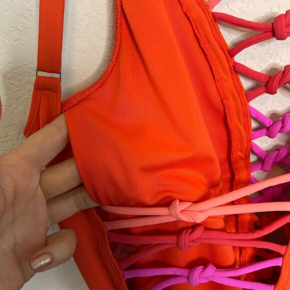 Bleu Rod Beattie Knotty Lattice One Piece Swimsuit Sz 4 - Picture 5 of 8